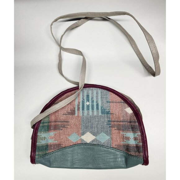 Vintage Tapestry & Reptile Leather Purse Daniel Victor Vermont - Picture 3 of 16